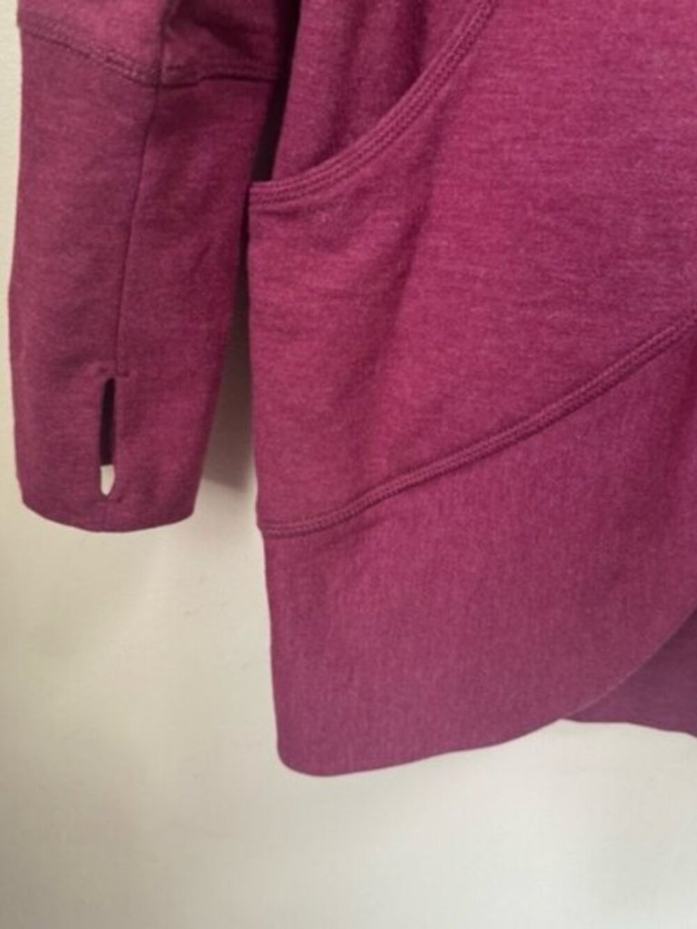 Eddie Bauer NEW Camp Cotton Fleece Wrap Pockets Cardigan Sweater Top Burgundy L - Picture 10 of 16